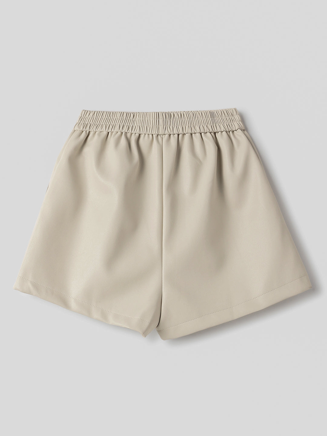 Off White Faux Leather Mini Shorts