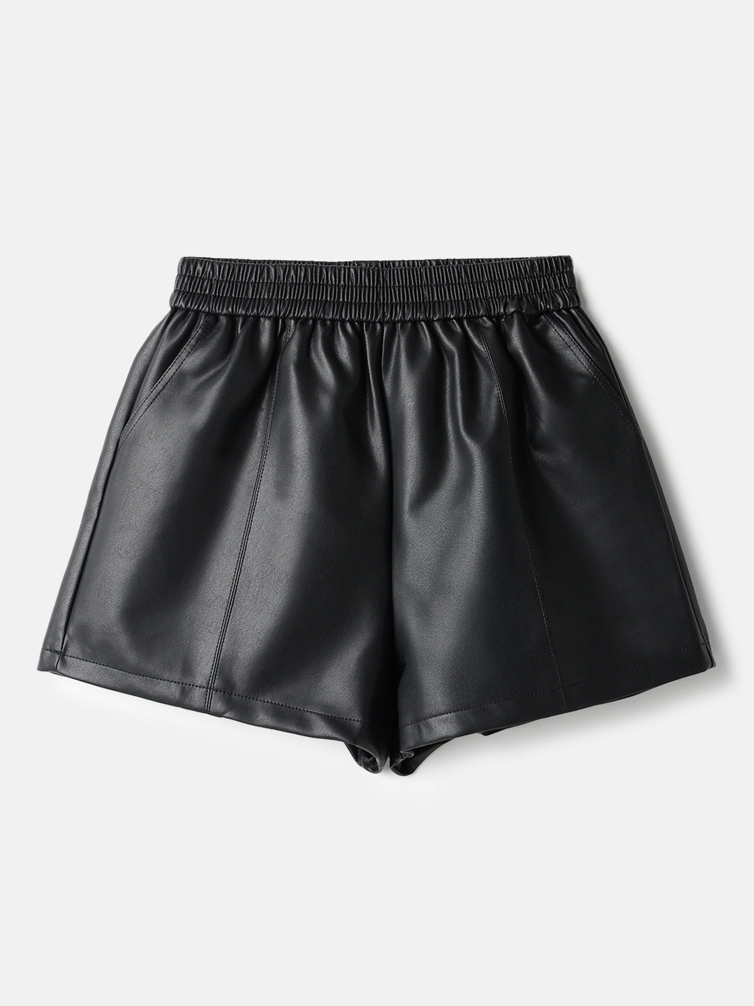 Black Faux Leather Mini Shorts