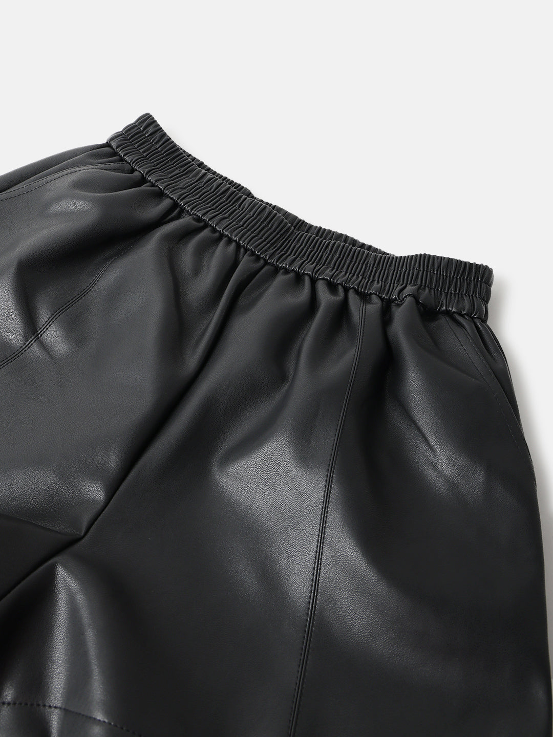 Black Faux Leather Mini Shorts