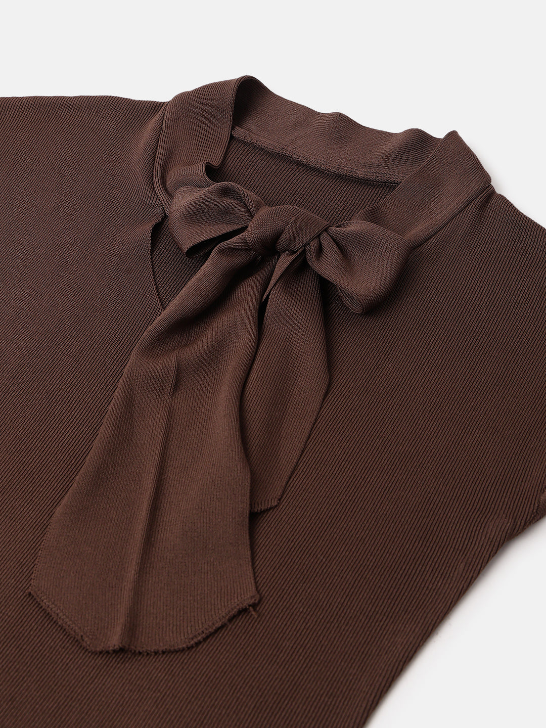 Brown Polyester Sleeveless Top