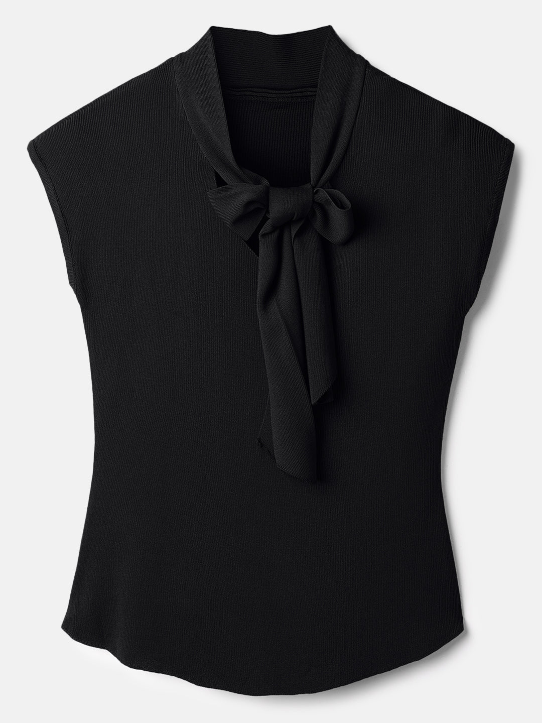 Black Polyester Sleeveless Top