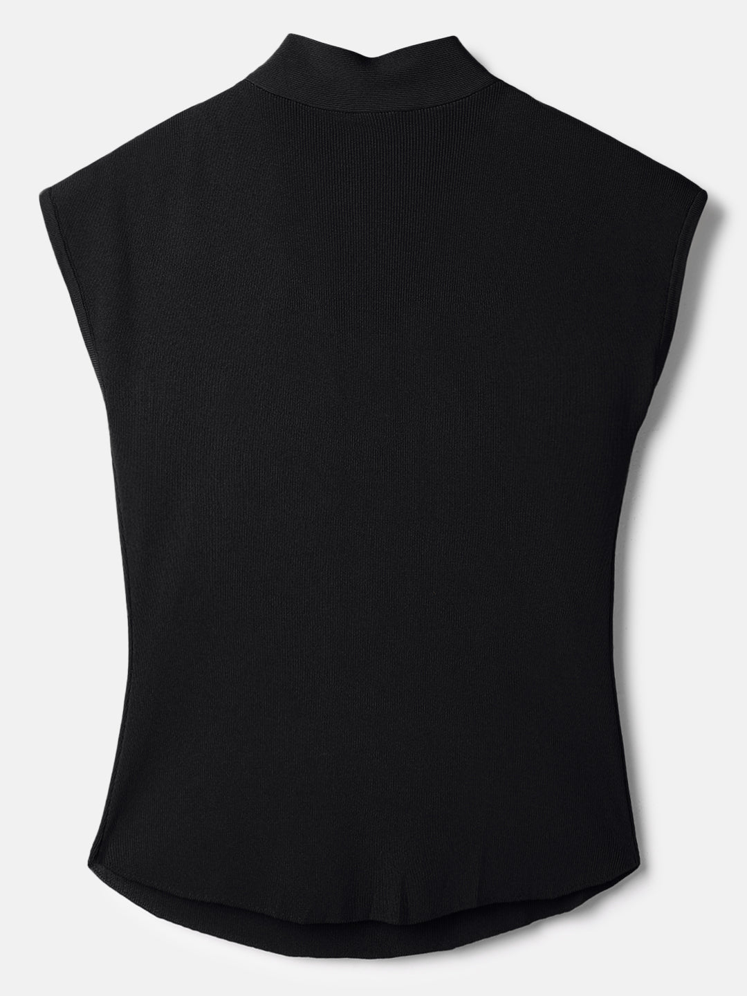 Black Polyester Sleeveless Top