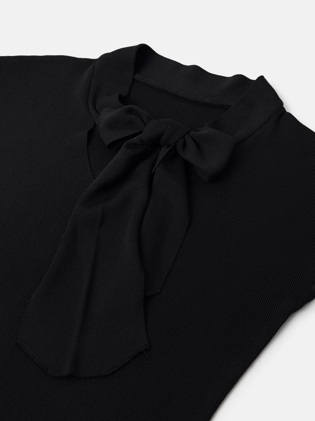 Black Polyester Sleeveless Top