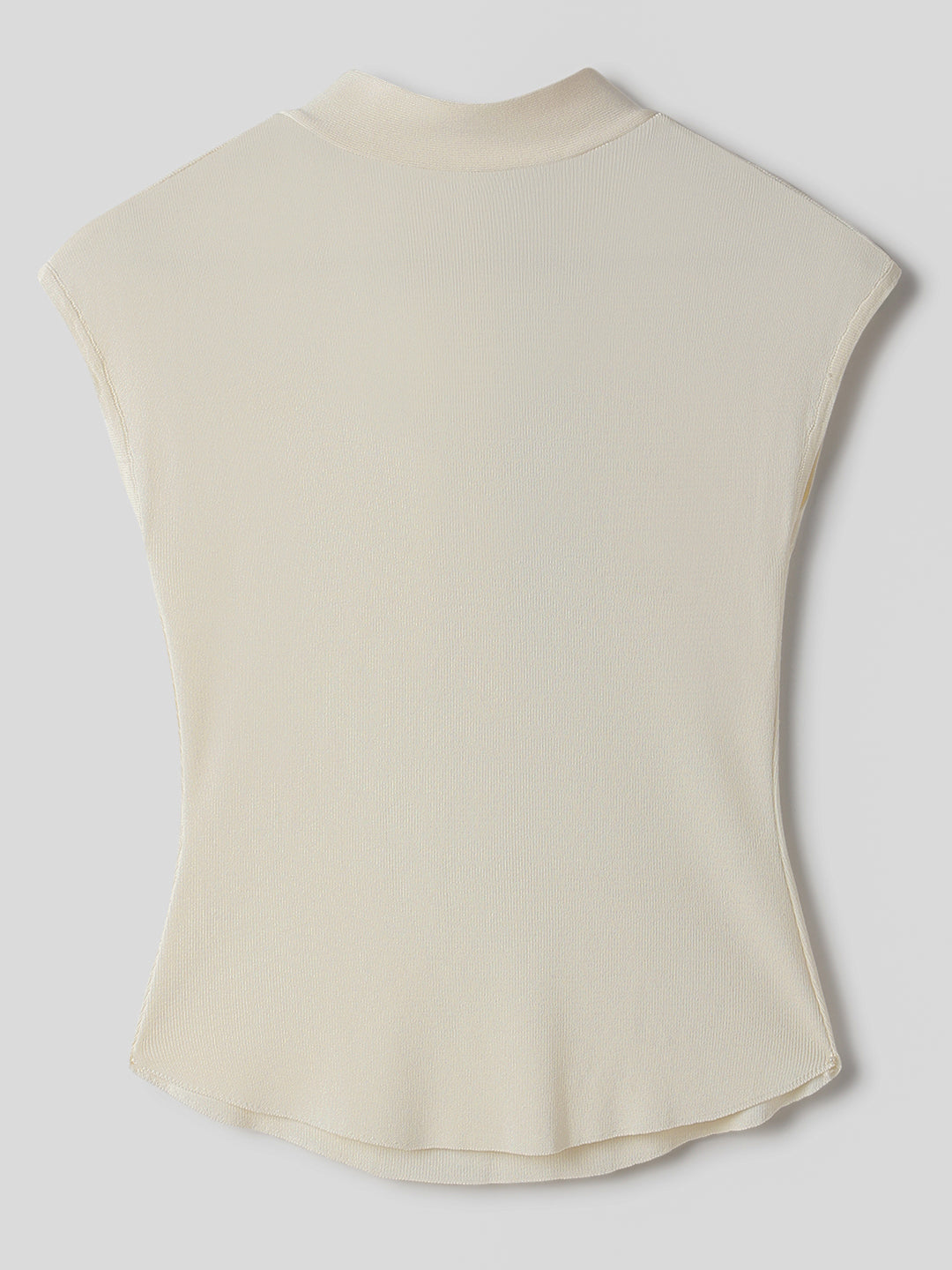Cream Polyester Sleeveless Top