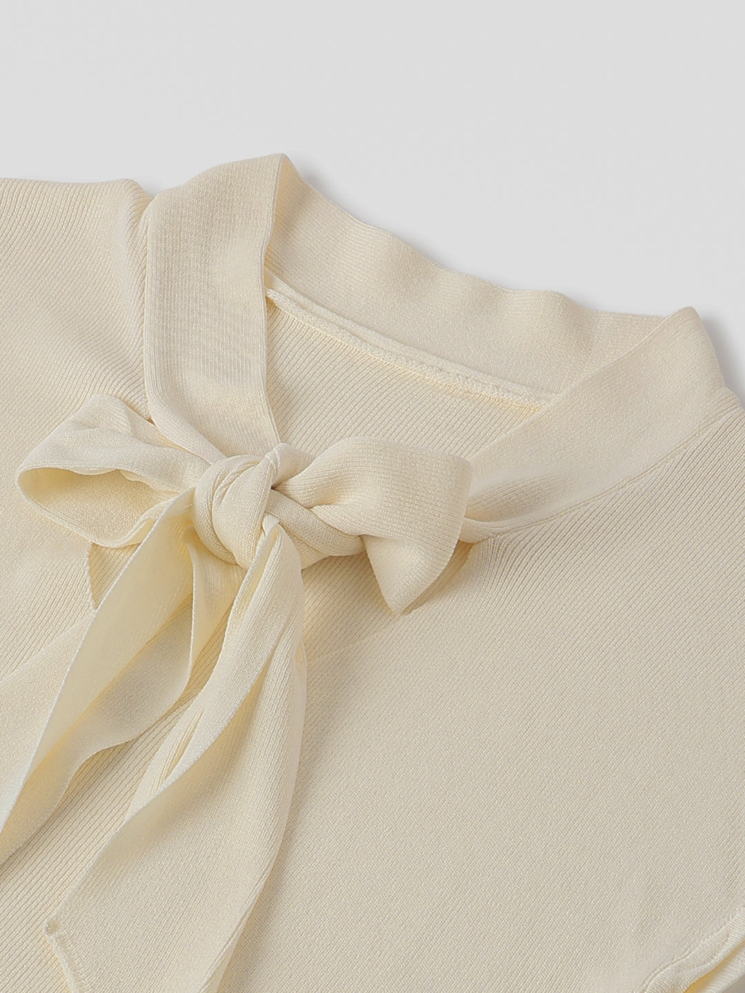 Cream Polyester Sleeveless Top