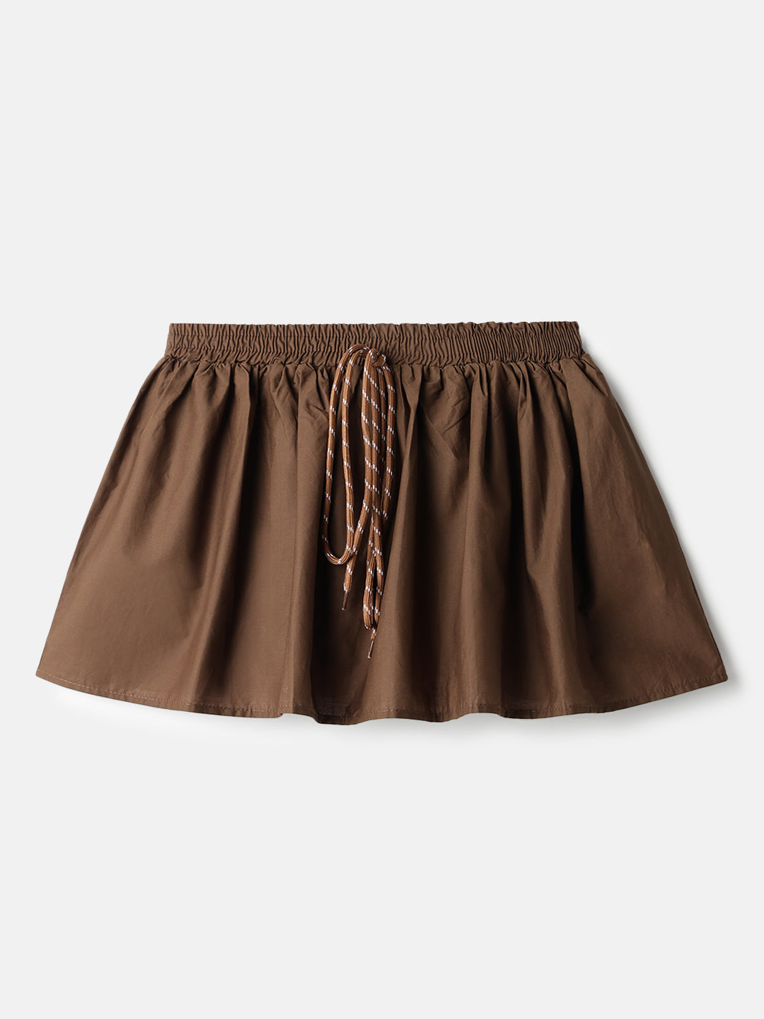Brown Viscose Mini Skirts