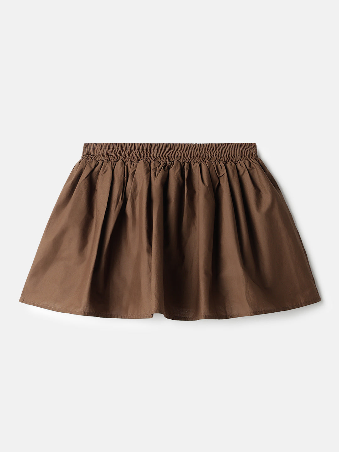 Brown Viscose Mini Skirts
