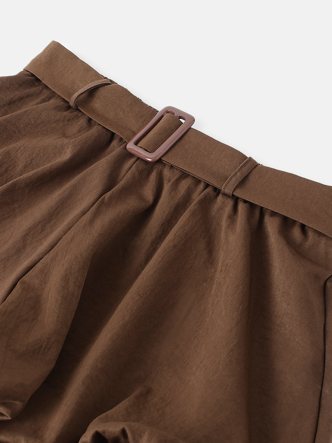 Brown Viscose Mini Skirts