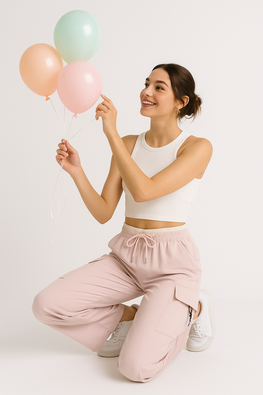 Light Pink Cargo Trouser Pant