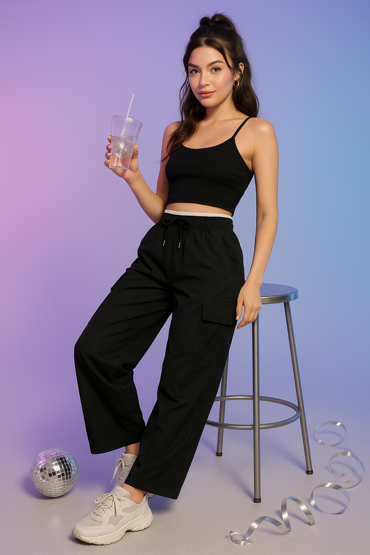 Black Cargo Trouser Pant