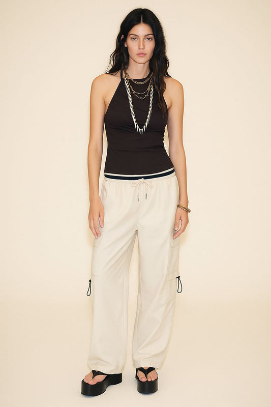 Cream Cargo Trouser Pant
