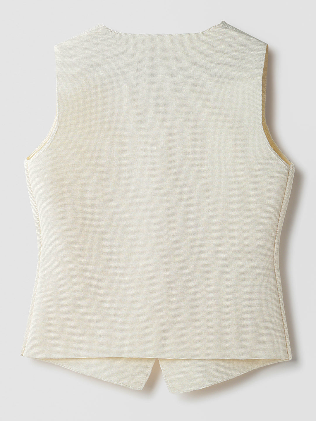 Cream Polyester Sleeveless Top