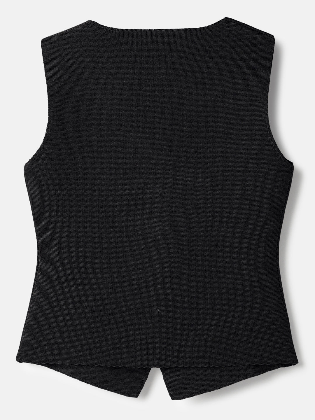 Black Polyester Sleeveless Top