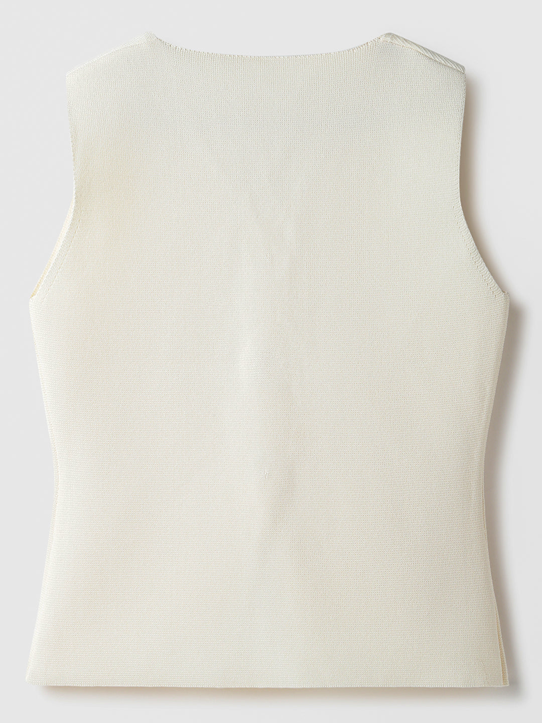 Cream Polyester Sleeveless Top
