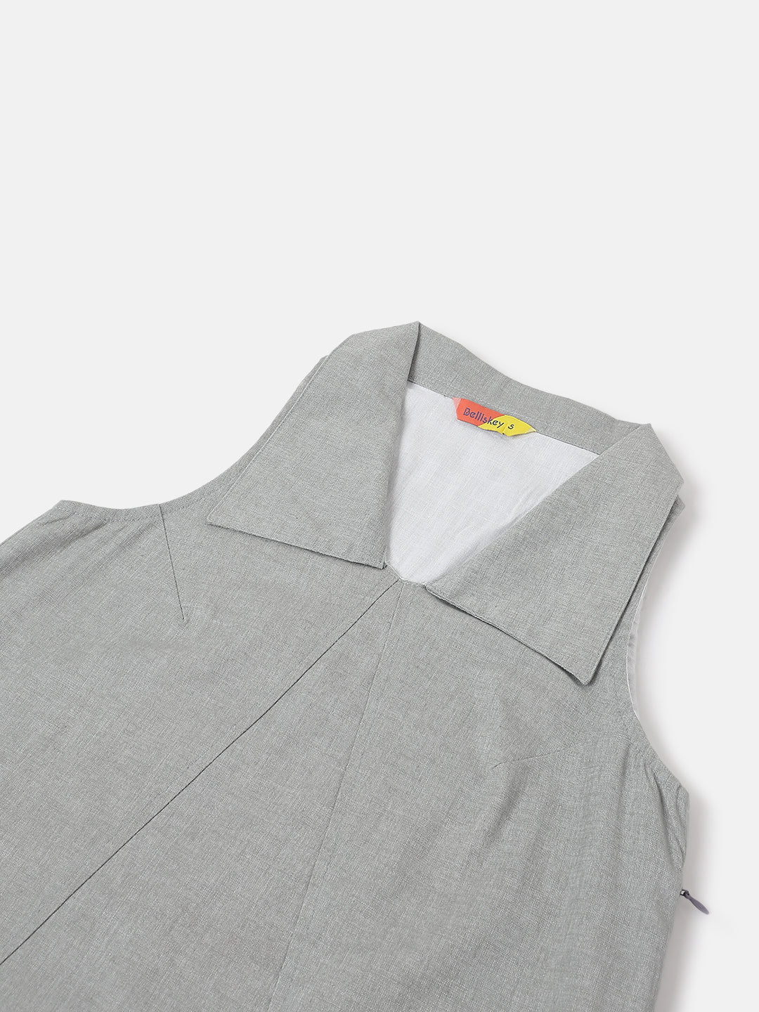 Grey Cotton Crop Waistcoat Top