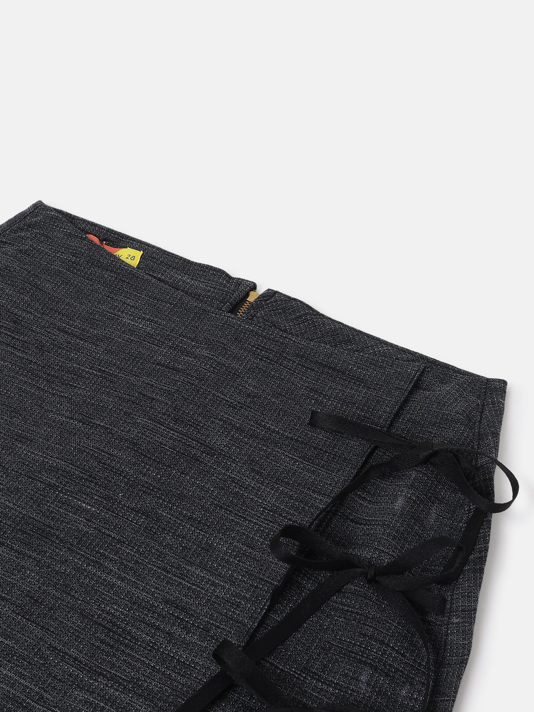 Black Wrap Style Mini Denim Skirt