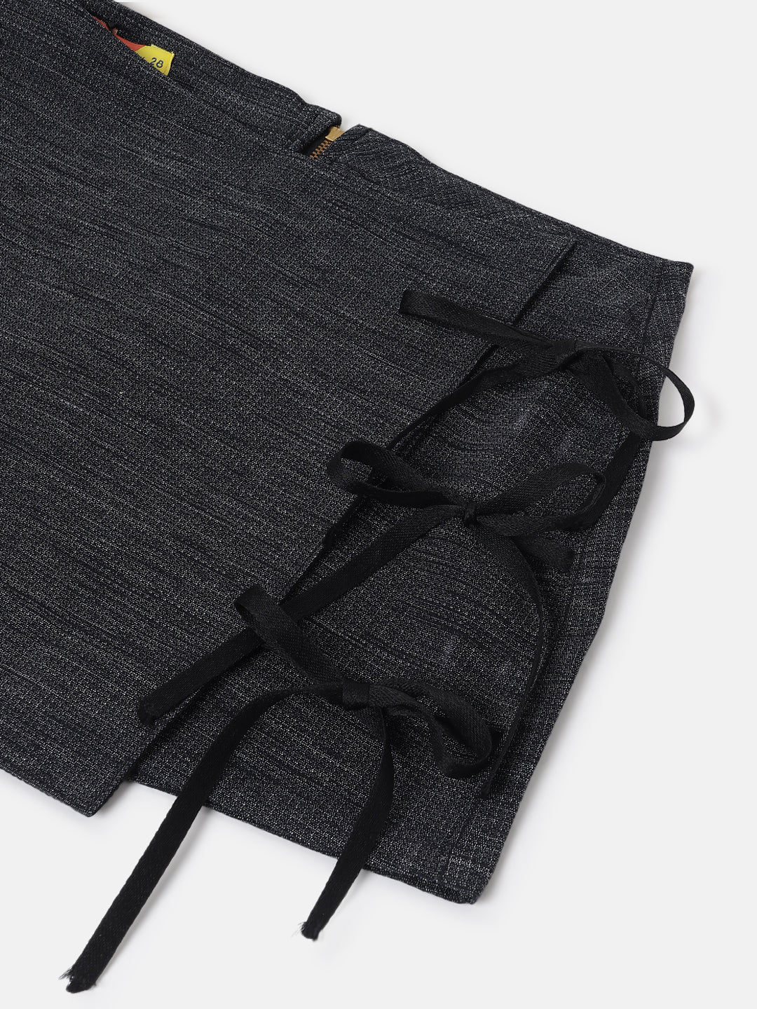 Black Wrap Style Mini Denim Skirt