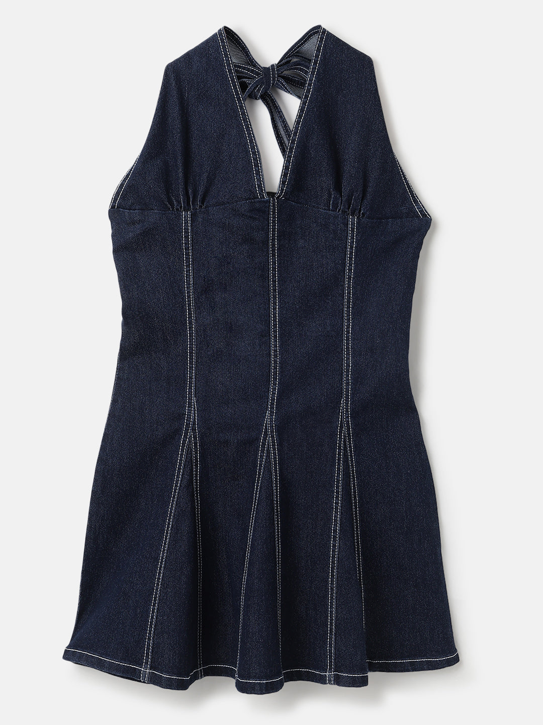 Dark Blue Regular Fit Denim Mini Dress