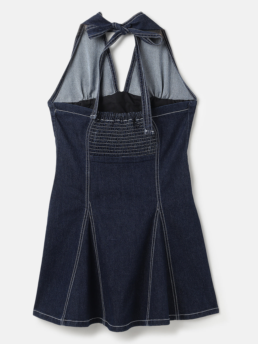 Dark Blue Regular Fit Denim Mini Dress