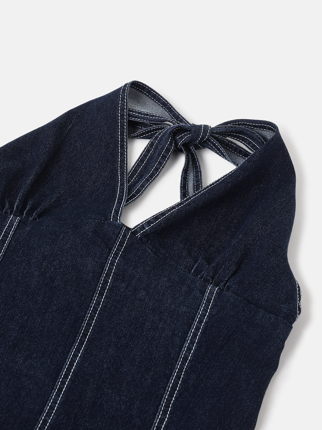 Dark Blue Regular Fit Denim Mini Dress