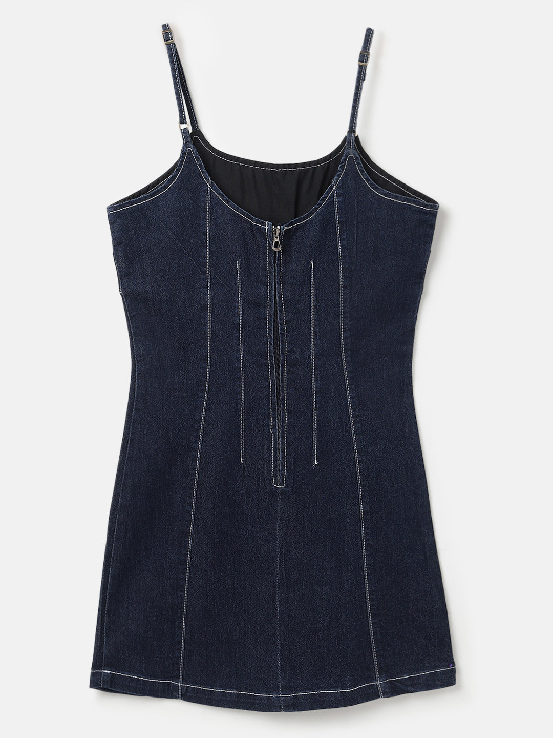 Dark Blue Regular Fit Denim Mini Dress