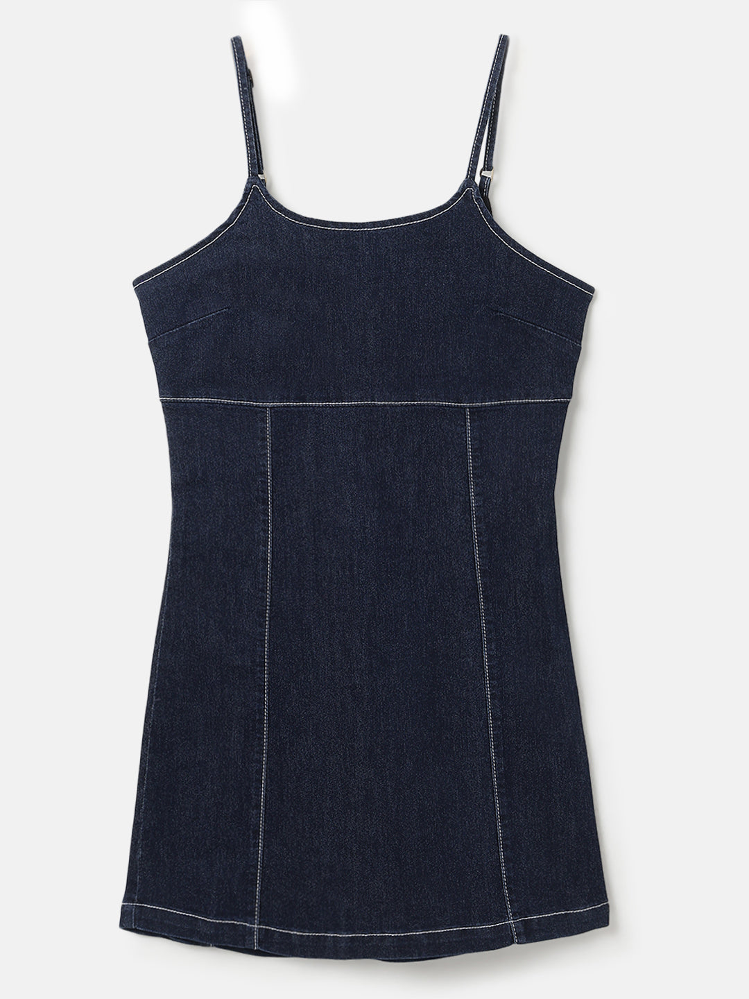 Dark Blue Regular Fit Denim Mini Dress