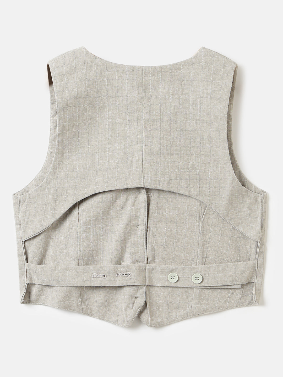 Sage Cotton Blend Waistcoat Crop Top