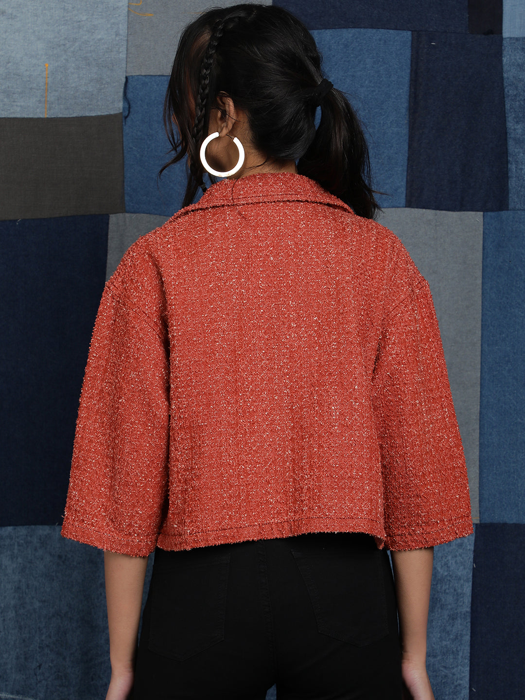 Rust Denim Crop Shirt