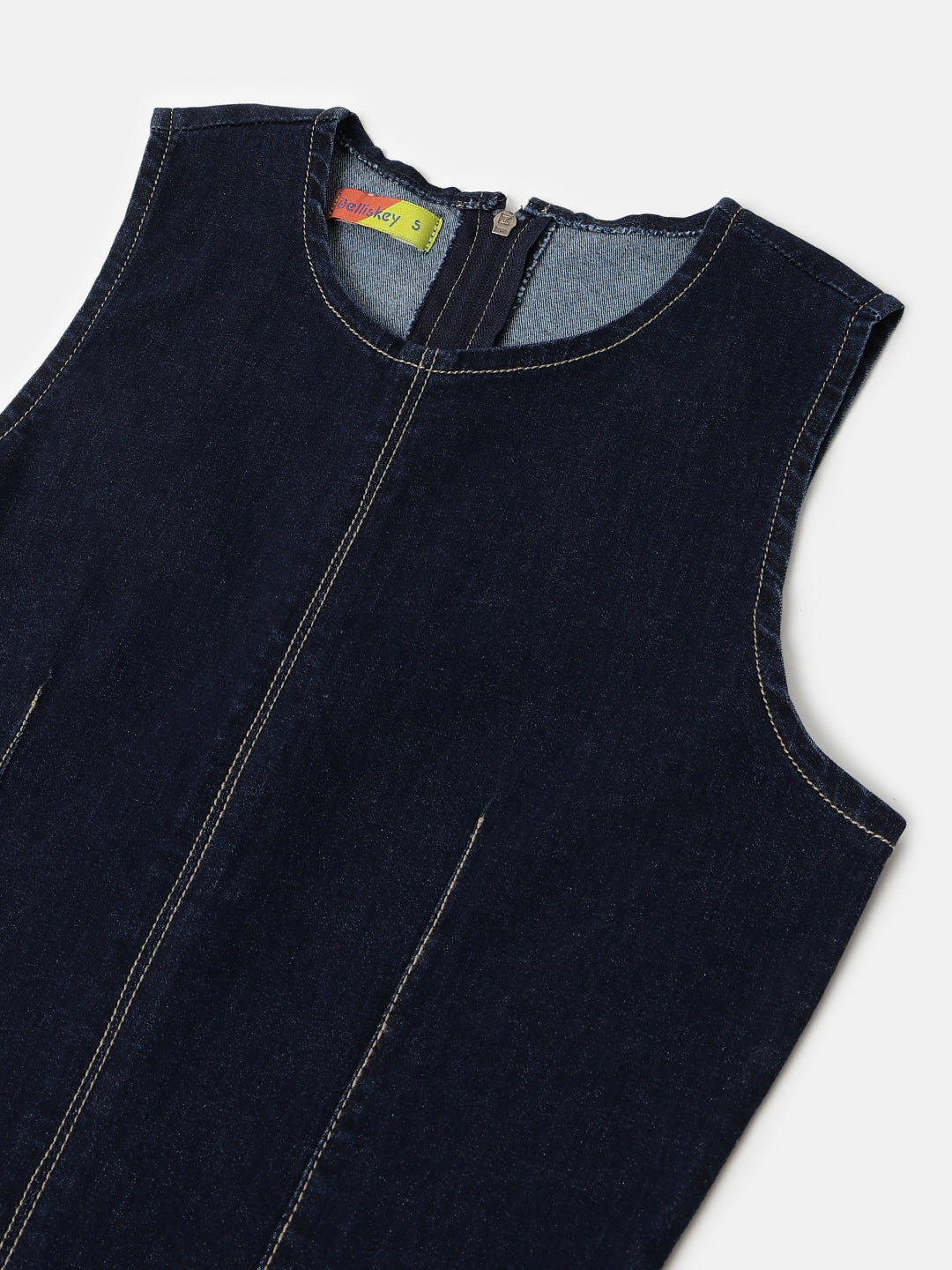 Dark Blue Denim Midi Dress