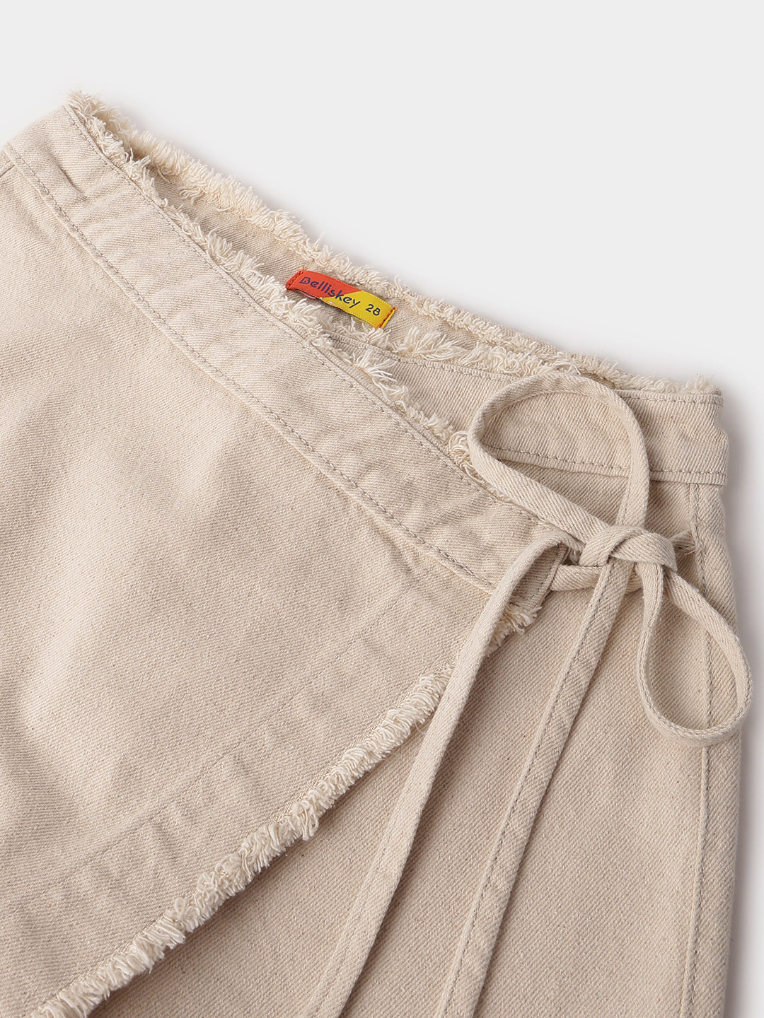 Off White Cotton Mini Skort