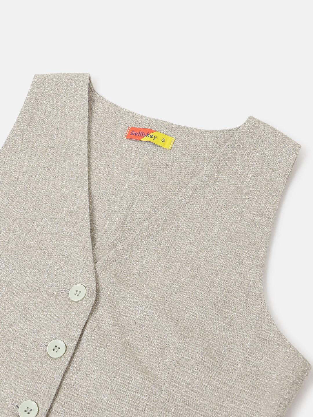 Sage Cotton Blend Waistcoat Crop Top
