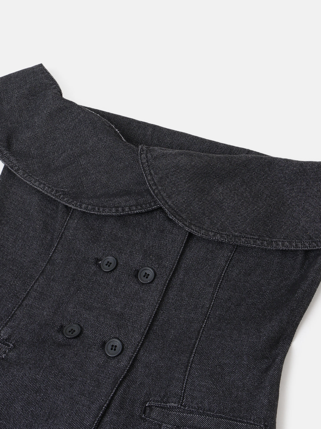 Black Denim Corset Crop Top