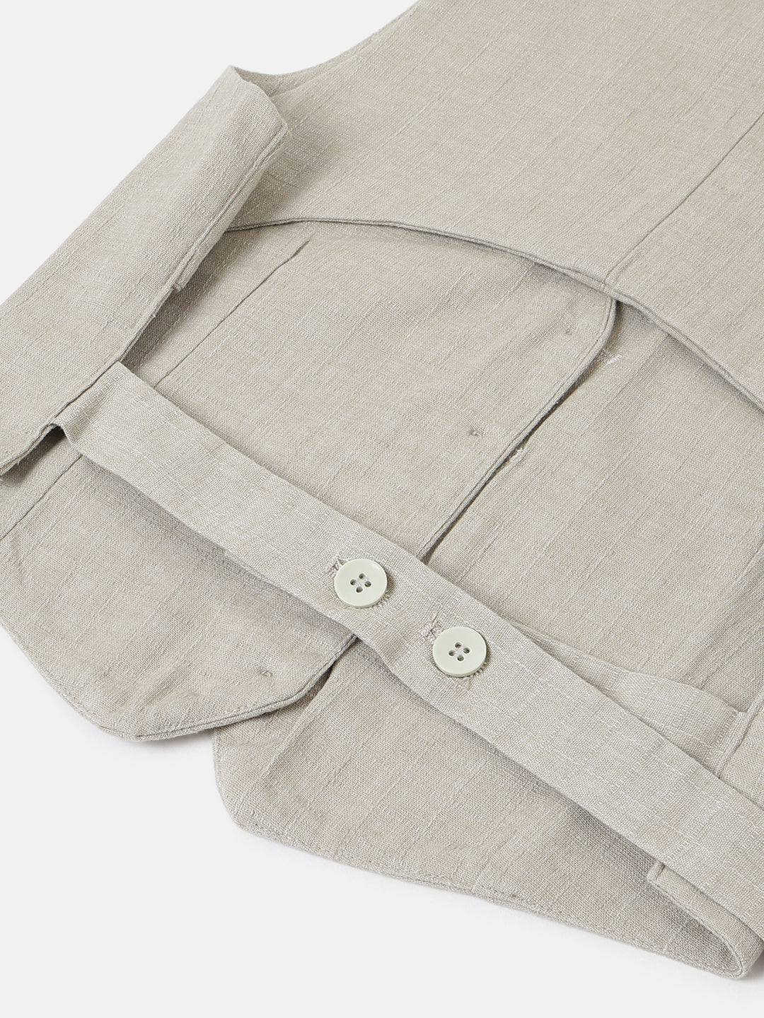 Sage Cotton Blend Waistcoat Crop Top