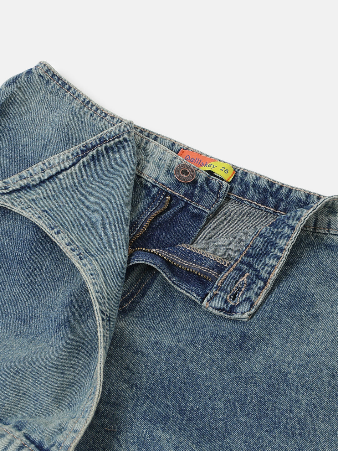 Blue Denim Wrap Mini Skorts