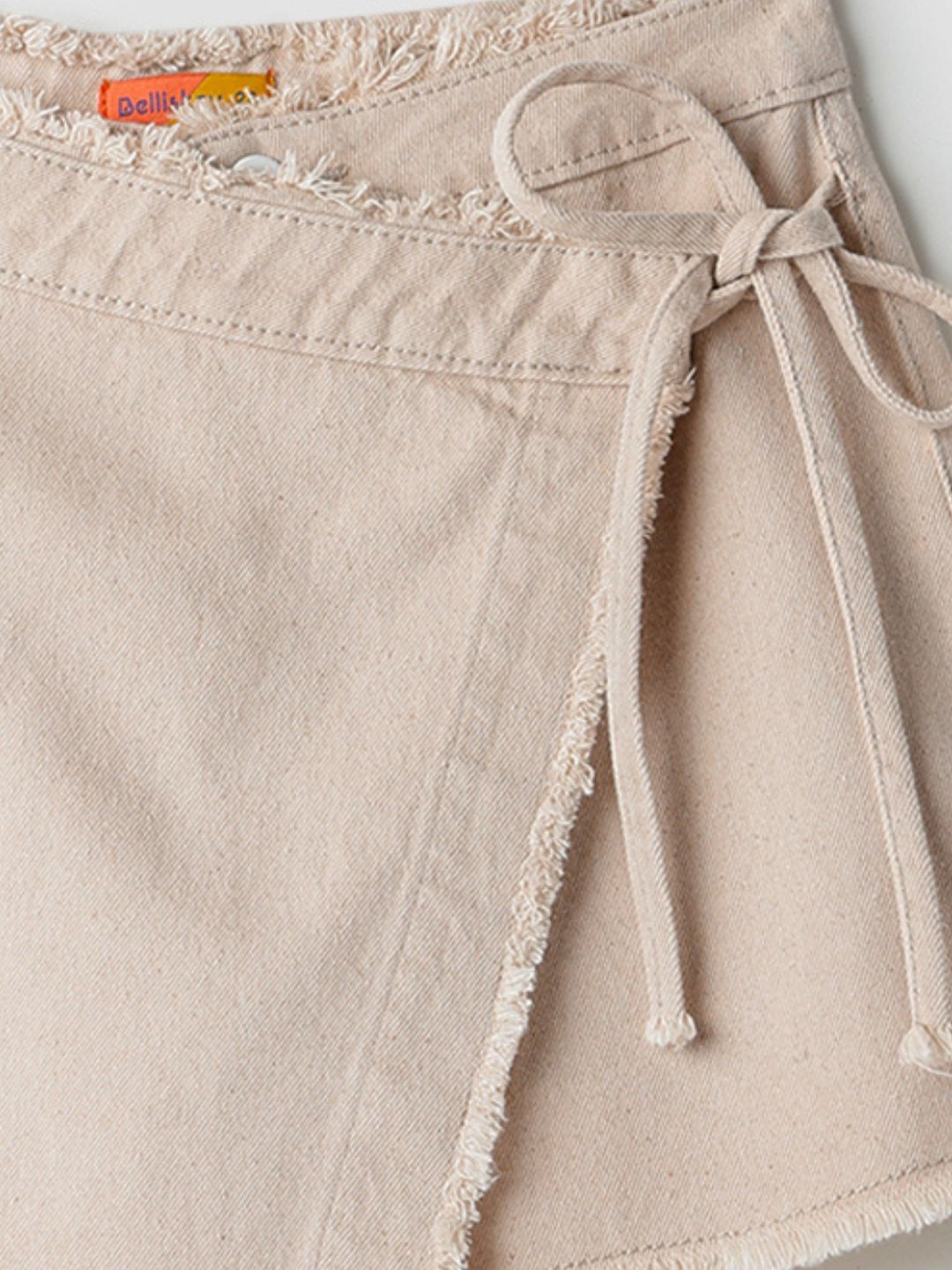 Off White Cotton Mini Skort