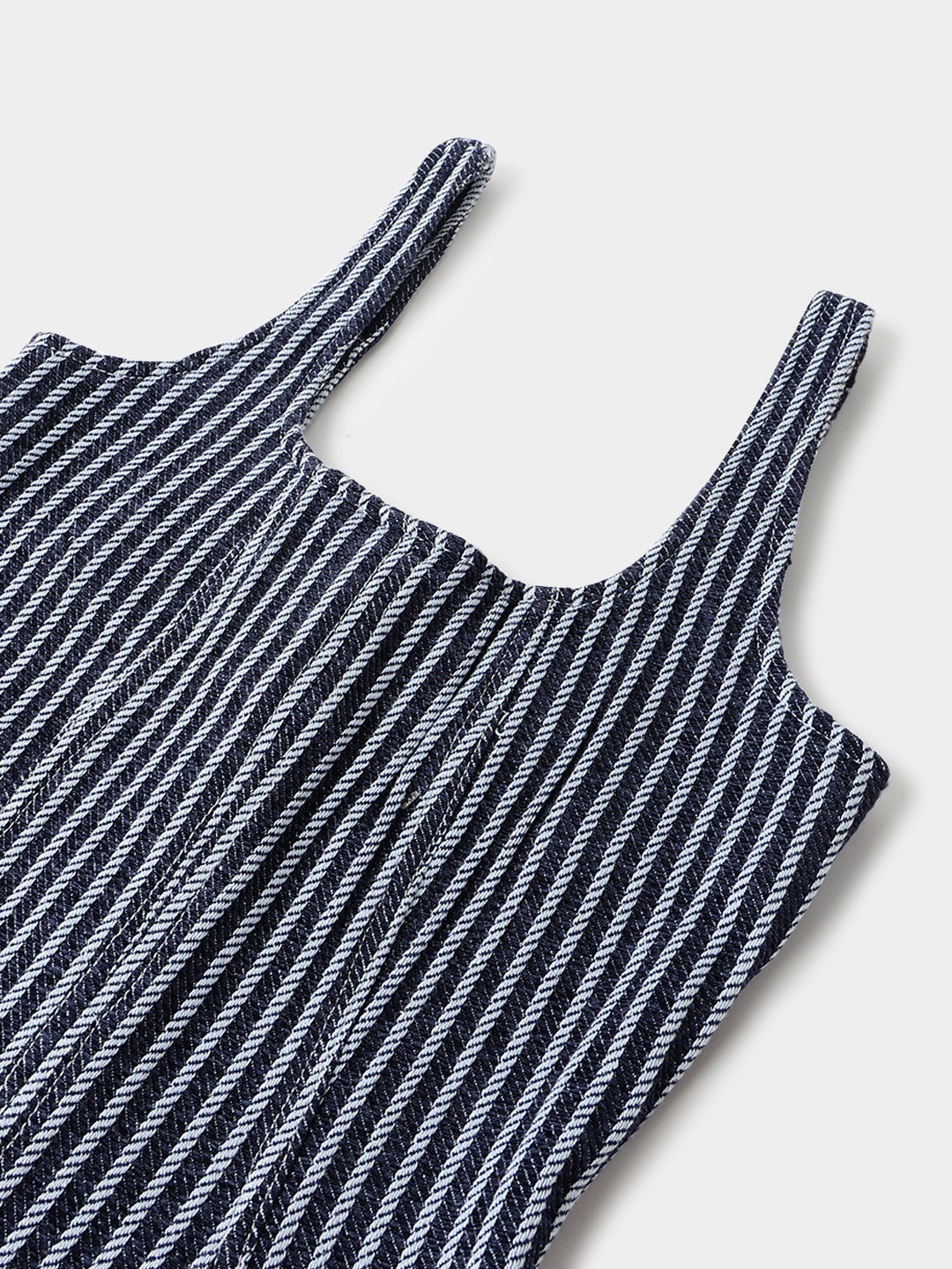 Blue Denim Striped Mini Dress
