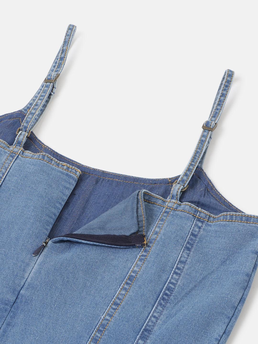 Blue Denim Midi Dress