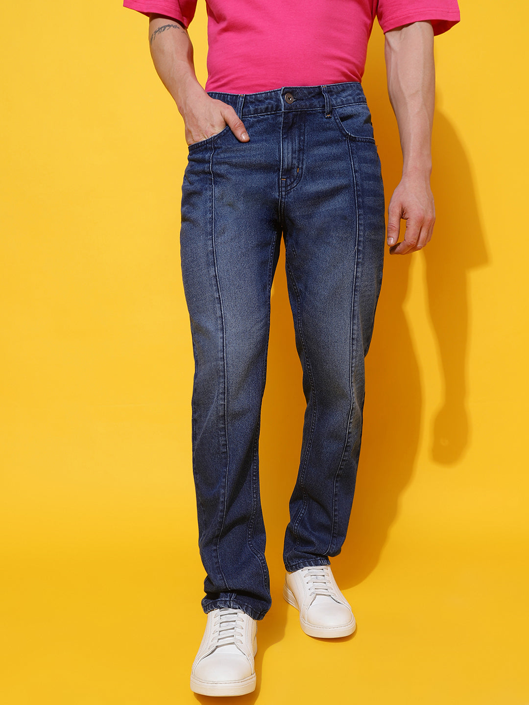 Mid Blue Straight Fit Jeans