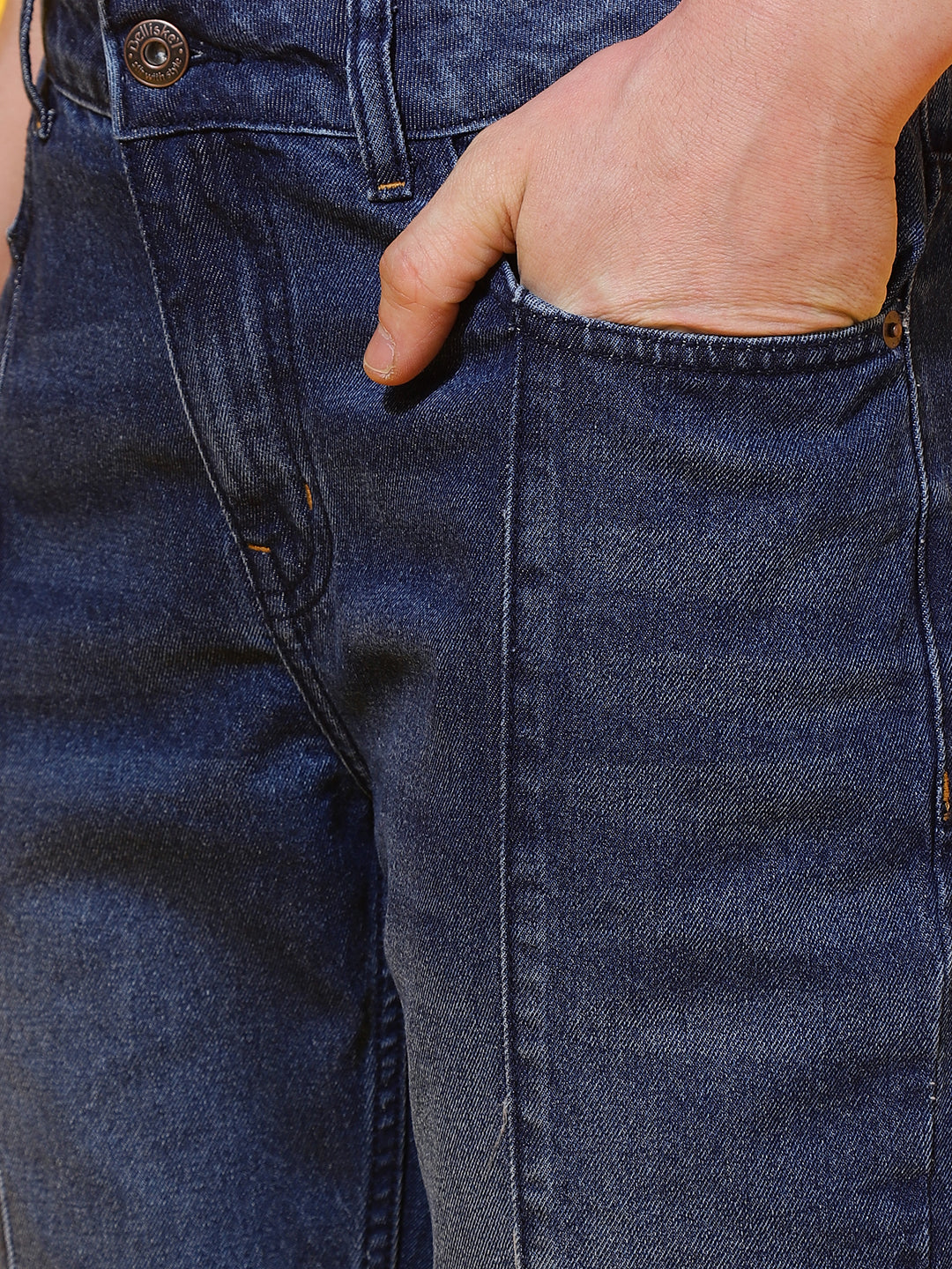 Mid Blue Straight Fit Jeans