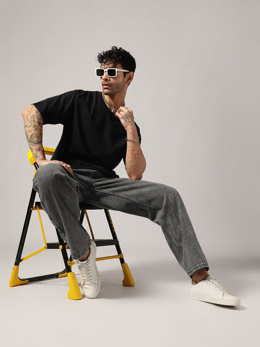 Grey Relaxed Fit Denim Jeans
