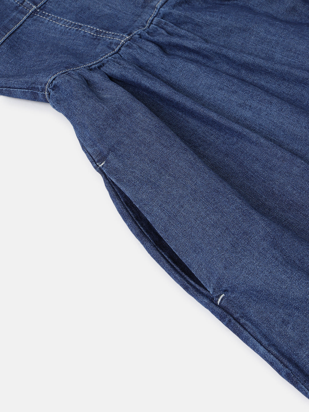 Dark Blue Corset Fit Denim Maxi Dress