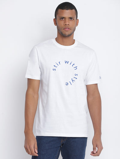 Men Printed White T-shirt