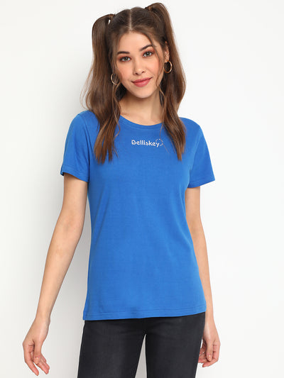 Women Blue Printed T-shirt