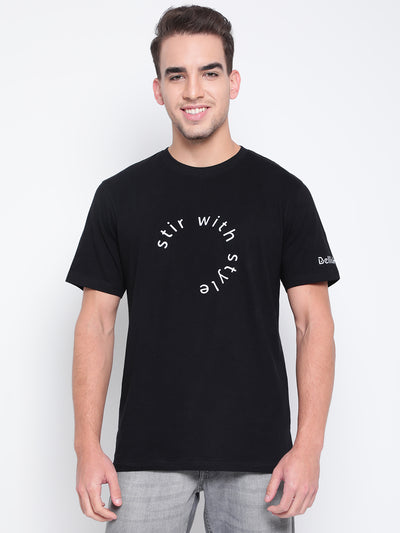 Men Black Printed T-shirt