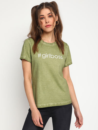 Women Olive Green T-shirt