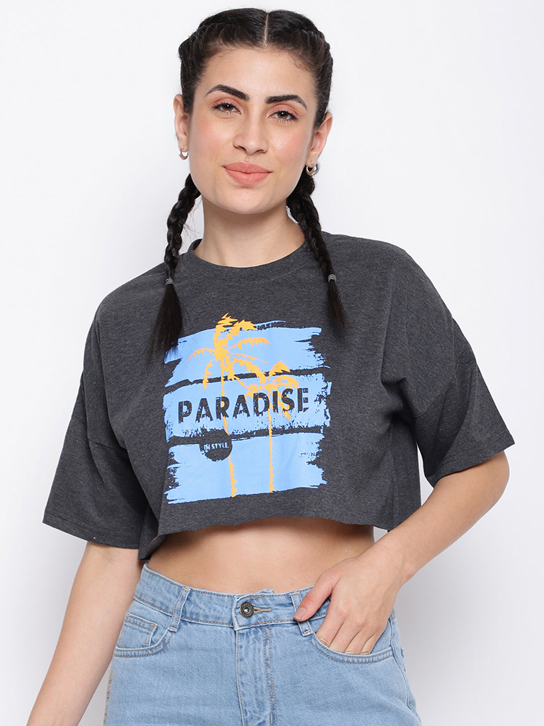 Dark Grey Printed T-shirt