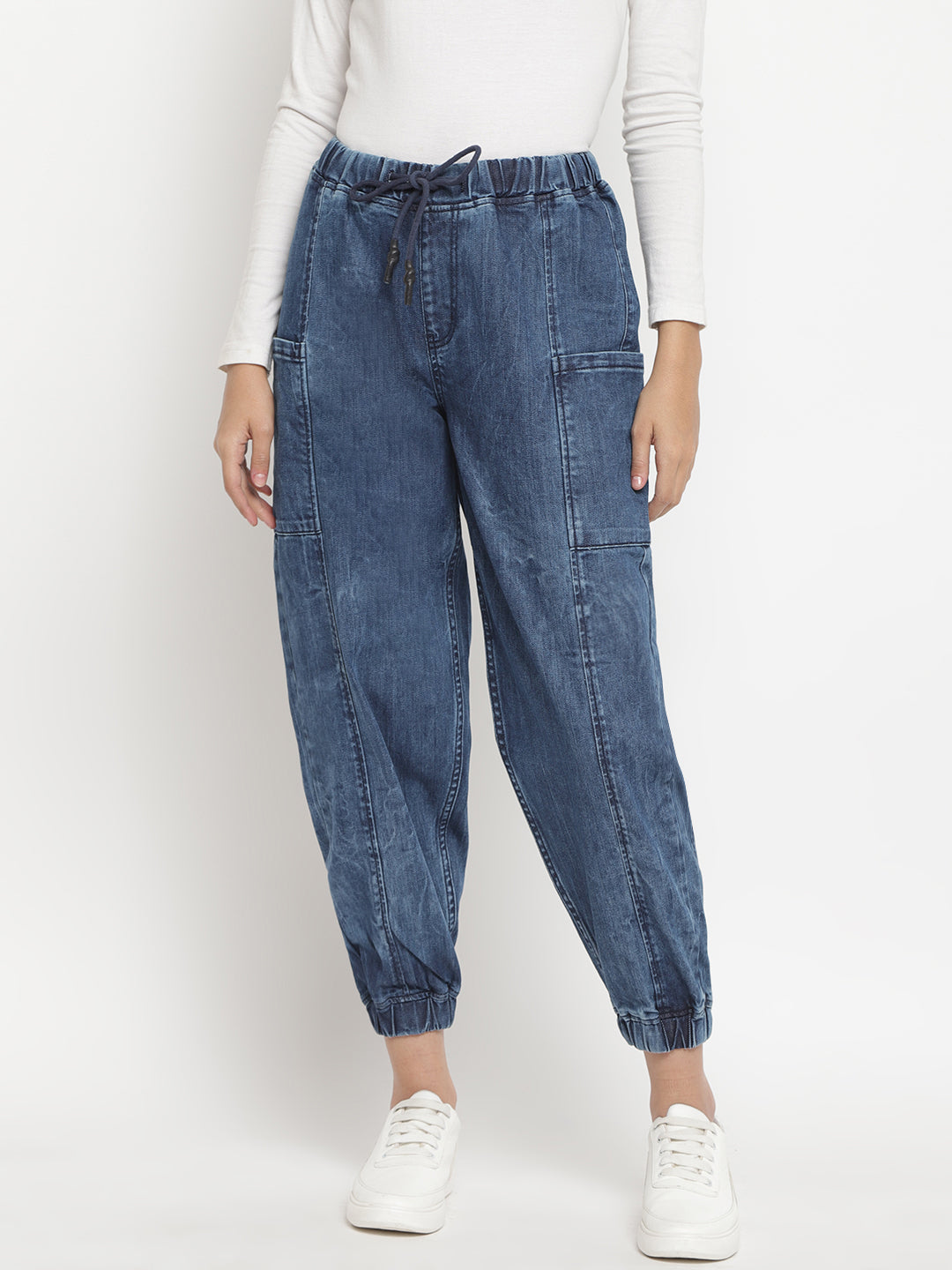 Women Elasticated Baggy Denim Jeans
