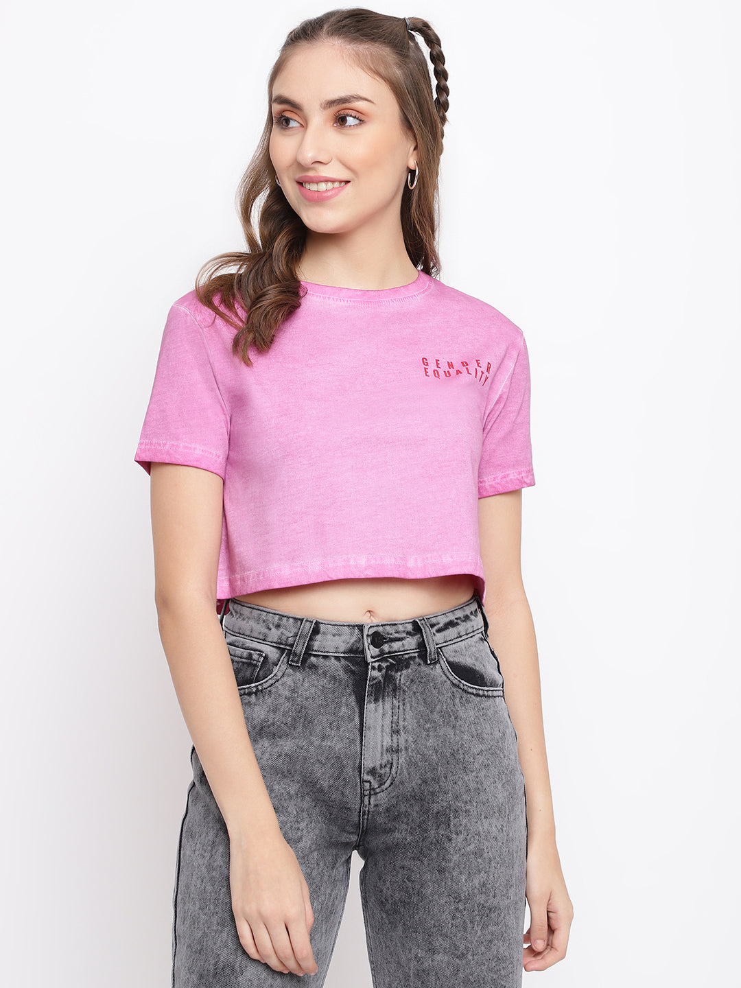 Pink Gender Equality Crop Top