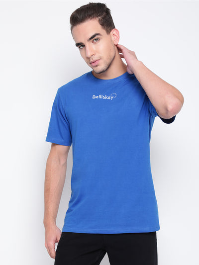 Men Blue Printed T-shirt