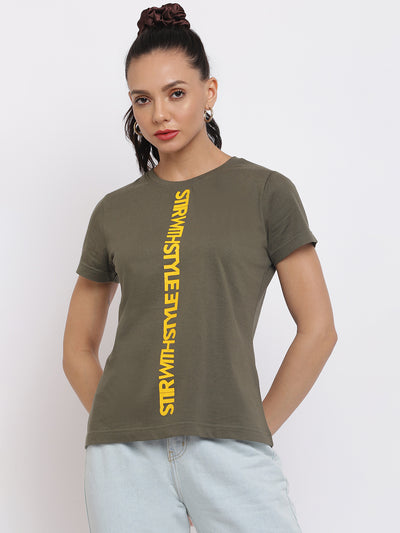 Olive SWS Printed T-shirt